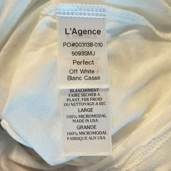 L'Agence Perfect Fit scoop tank Size L, off-white, sub knit modal - Picture 5 of 7